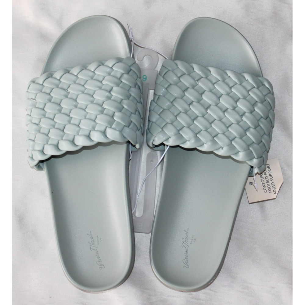 Women's Universal Thread polly woven slide Sandals light green Size 11 NEW